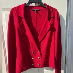 White House Black Market red sweater blazer cardigan